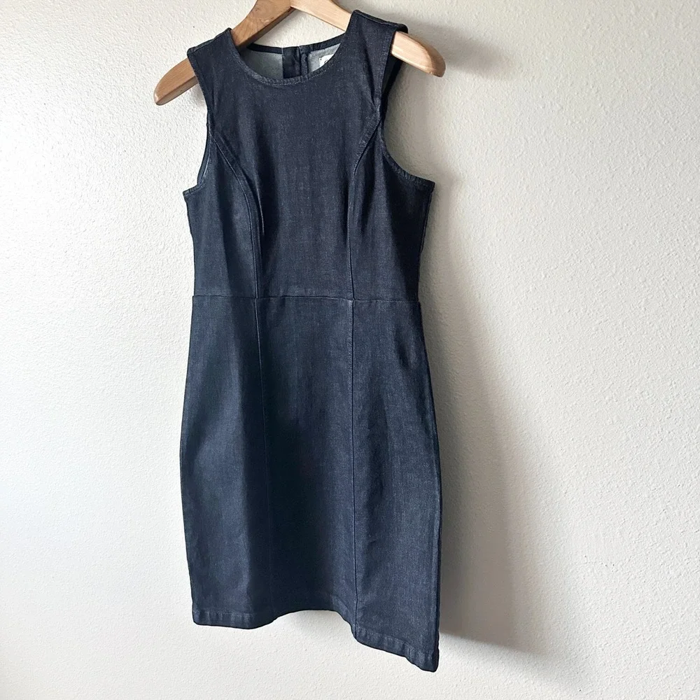 NWT J. Crew Sleeveless Dark Indigo Denim Mini Dress
